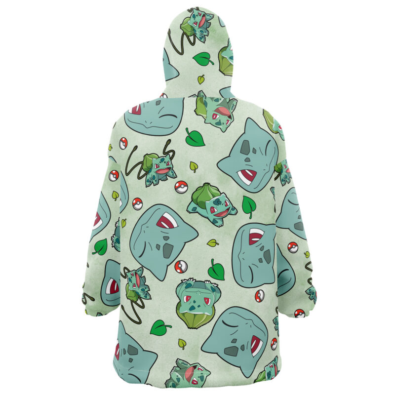 Bulbasaur Pattern Pokemon Snug Oversized Blanket Hoodie - Image 3