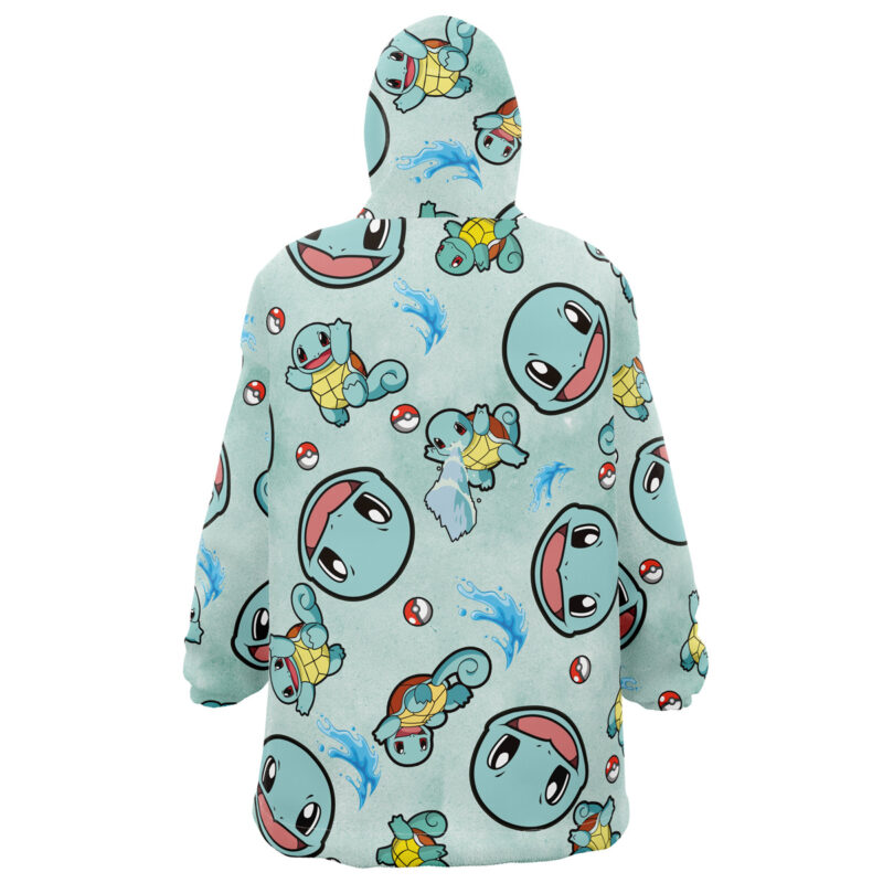 Squirtle Pattern Pokemon Snug Oversized Blanket Hoodie - Image 3