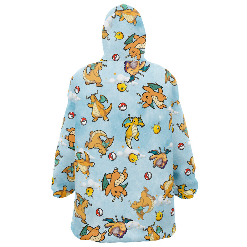 Dragonite Pattern Pokemon Snug Oversized Blanket Hoodie - Image 2