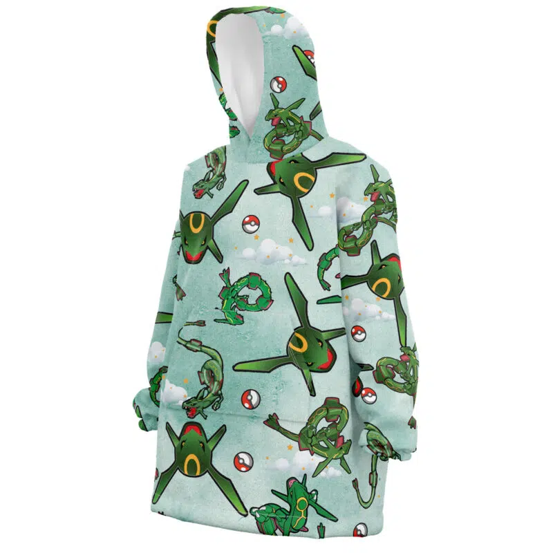 Rayquaza Pattern Pokemon Snug Oversized Blanket Hoodie - Image 3