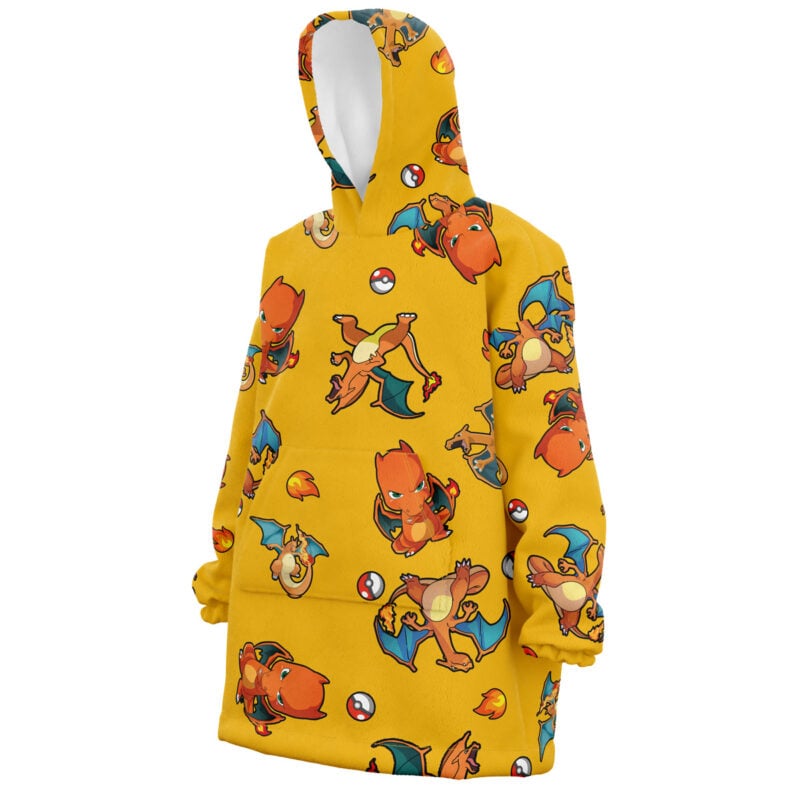 Charizard Pattern Pokemon Snug Oversized Blanket Hoodie - Image 3
