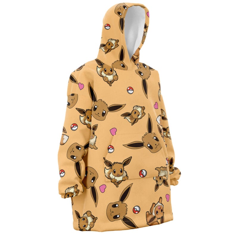 Eevee Pattern Pokemon Snug Oversized Blanket Hoodie