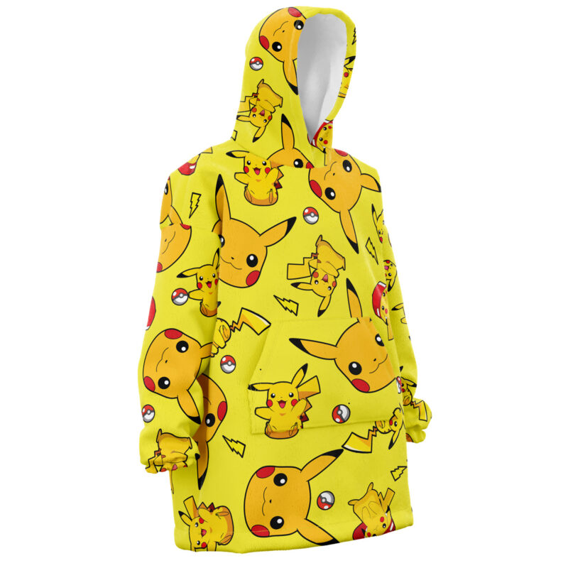 Pikachu Pattern Pokemon Snug Oversized Blanket Hoodie
