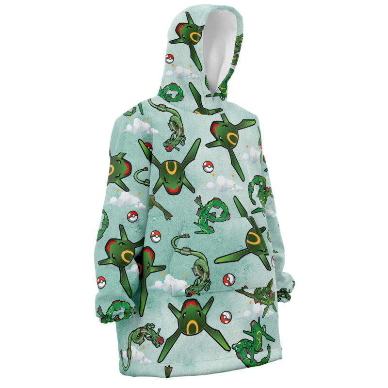 Rayquaza Pattern Pokemon Snug Oversized Blanket Hoodie