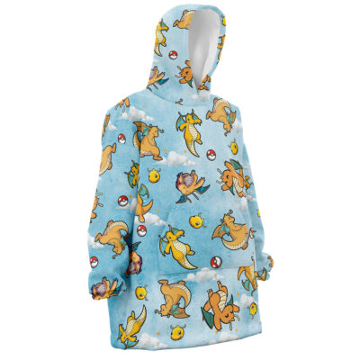 Dragonite Pattern Pokemon Snug Oversized Blanket Hoodie
