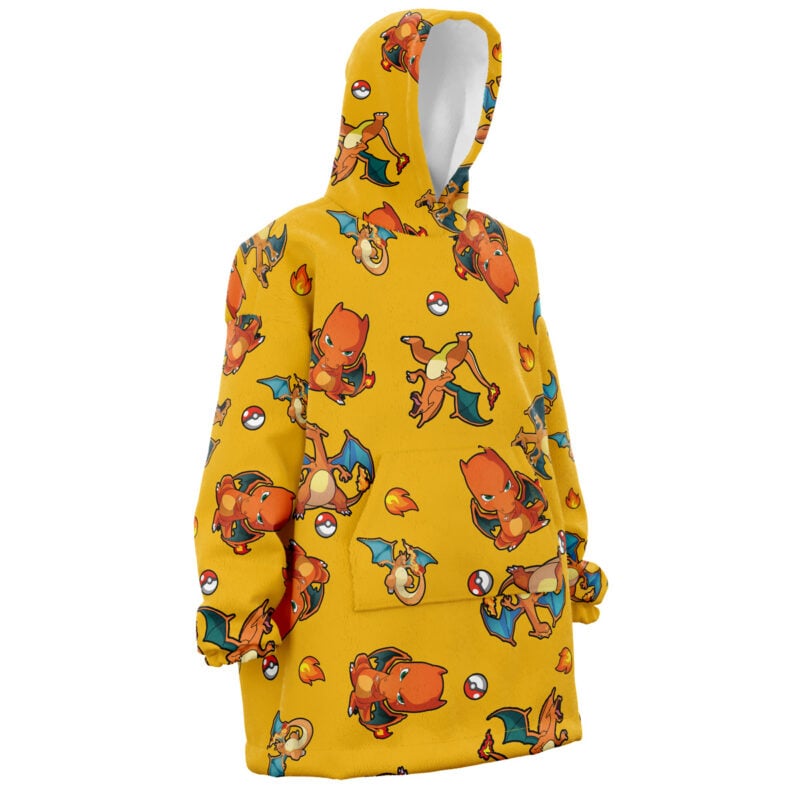 Charizard Pattern Pokemon Snug Oversized Blanket Hoodie
