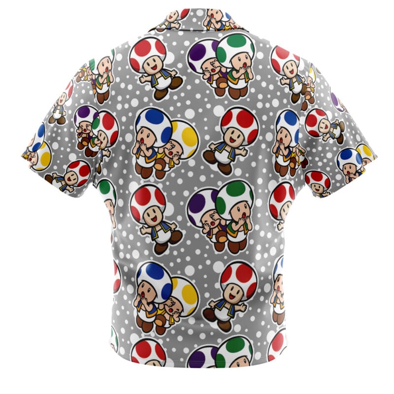 Toad Super Mario Bros Button Up Hawaiian Shirt - Image 2