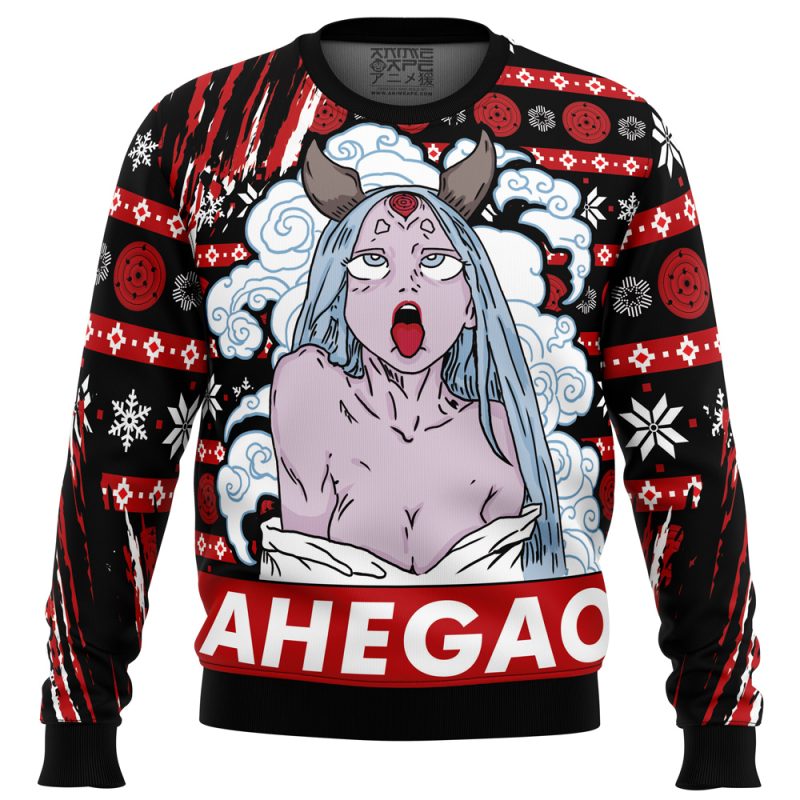 Ahegao Kaguya Naruto Ugly Christmas Sweater