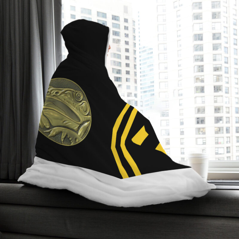 Black Ranger Ninjetti Power Rangers Hooded Blanket