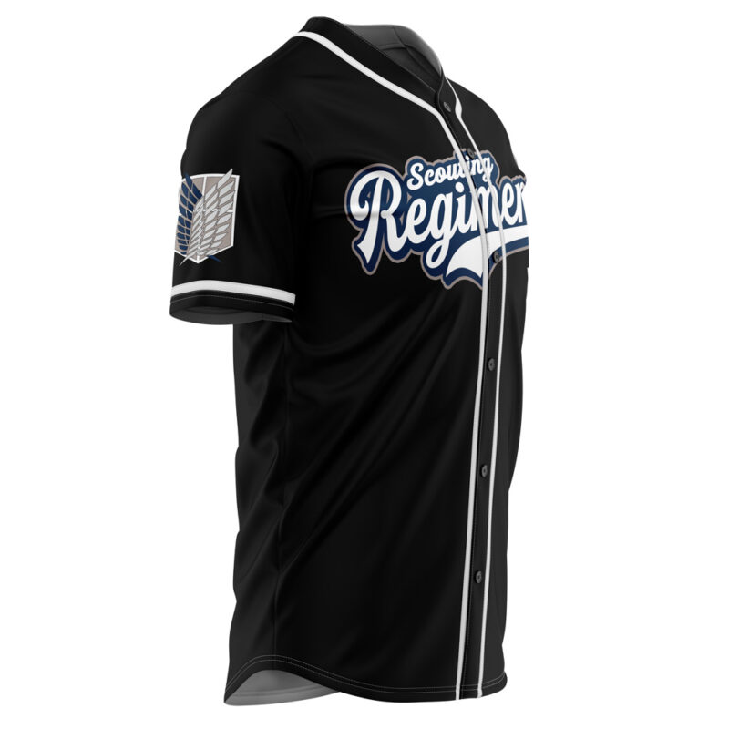 Black Scouting Regiment Attack on Titan Baseball Jersey - Image 2
