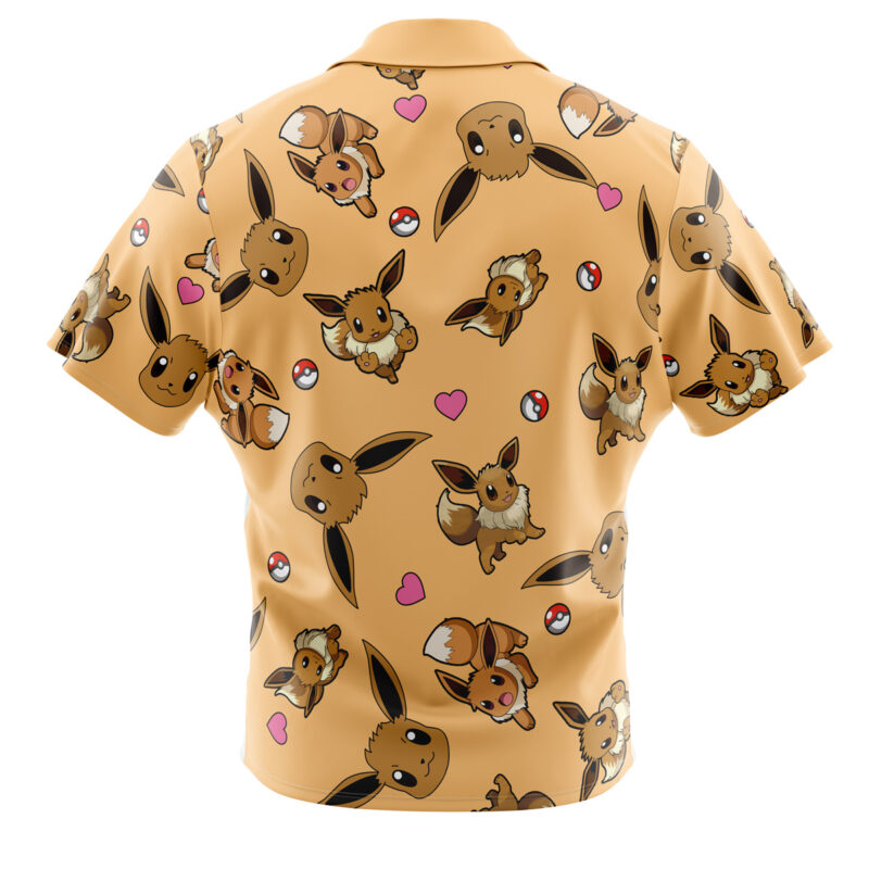 Eevee Pattern Pokemon Button Up Hawaiian Shirt - Image 2