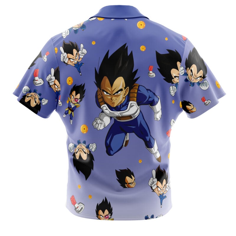 Vegeta Pattern Dragon Ball Z Button Up Hawaiian Shirt - Image 2
