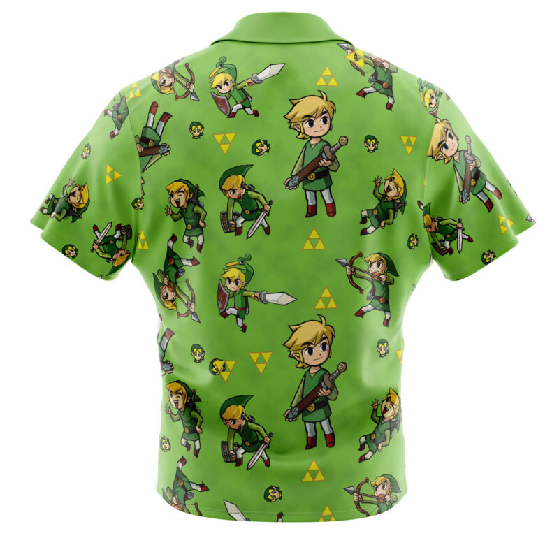 Link Pattern Zelda Button Up Hawaiian Shirt - Image 2