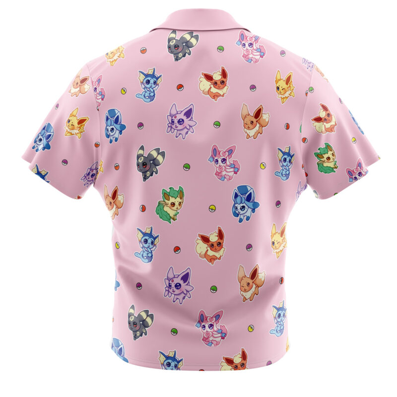 Eevelutions Pattern Pokemon Pattern Button Up Hawaiian Shirt - Image 2