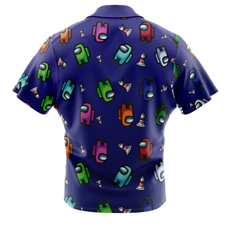 Among Us Pattern Button Up Hawaiian Shirt - Image 2