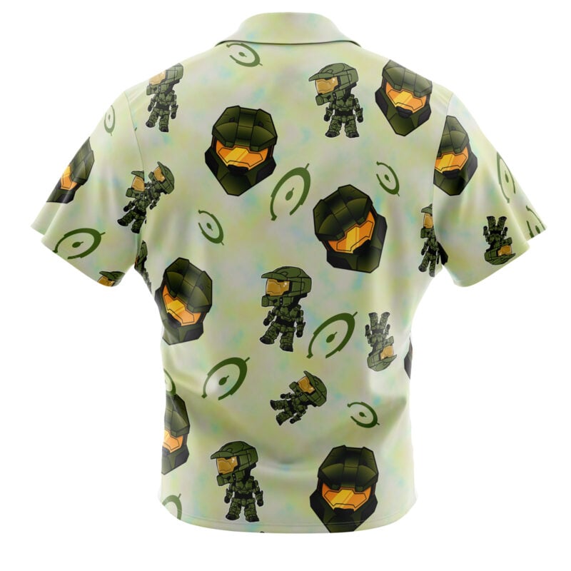 Halo Pattern Gaming Button Up Hawaiian Shirt - Image 2