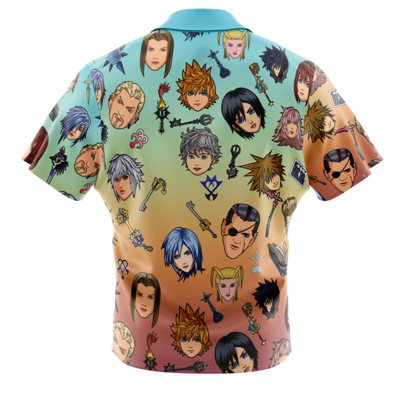Kingdom Hearts Pattern Button Up Hawaiian Shirt - Image 2