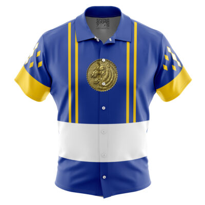 Blue Ranger Ninjetti Mighty Morphin Power Rangers Button Up Hawaiian Shirt