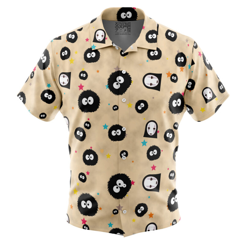 No Name and Soot Pattern Spirited Away Button Up Hawaiian Shirt - Image 2
