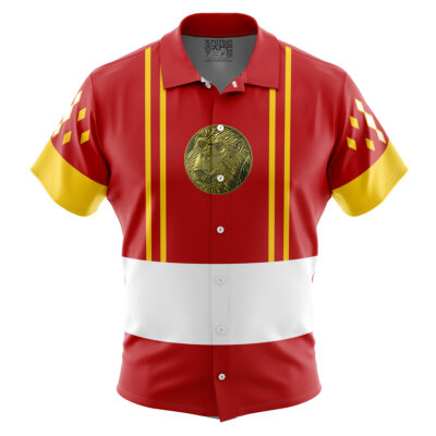 Red Ranger Ninjetti Mighty Morphin Power Rangers Button Up Hawaiian Shirt