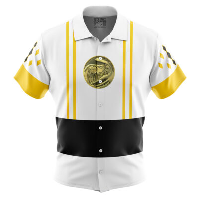 White Ranger Ranger Ninjetti Mighty Morphin Power Rangers Button Up Hawaiian Shirt