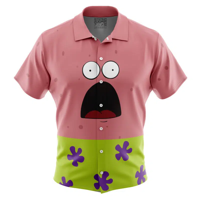 Patrick Star SpongeBob SquarePants Nickelodeon Button Up Hawaiian Shirt