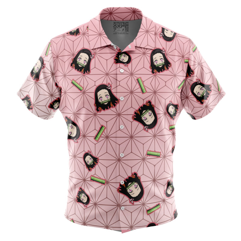 Nezuko Kamado Pattern Demon Slayer Button Up Hawaiian Shirt - Image 2