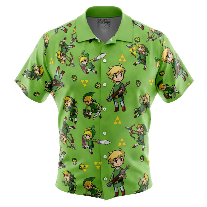 Link Pattern Legend of Zelda Button Up Hawaiian Shirt