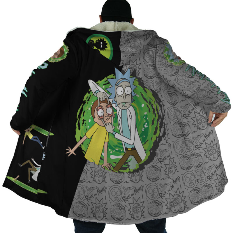 Crazy Face Rick and Morty Dream Cloak Coat - Image 6