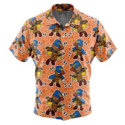 Geno Super Mario Bros Button Up Hawaiian Shirt