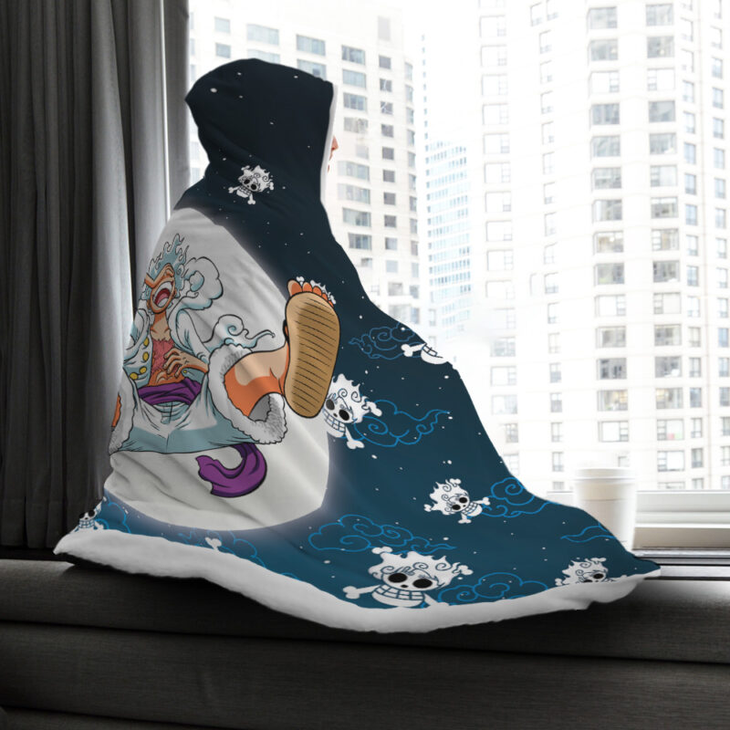 Luffy Gear 5 Pattern One Piece Hooded Blanket