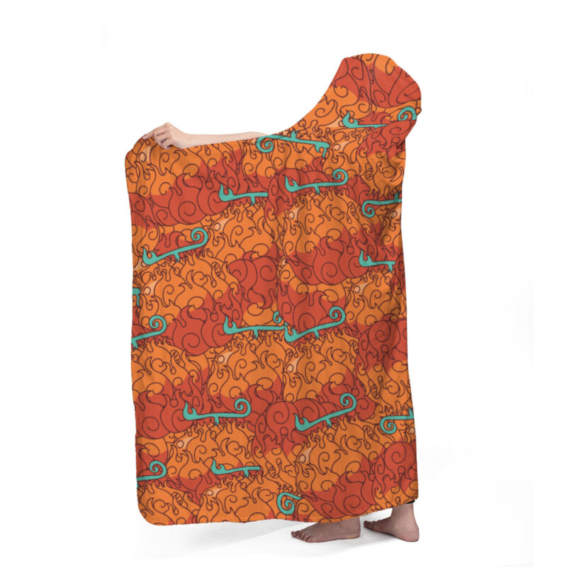 Mera Mera No Mi One Piece Hooded Blanket