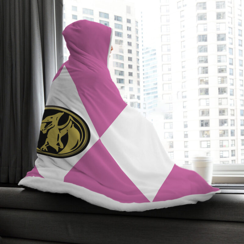 Pink Ranger Mighty morphin Power Rangers Hooded Blankets