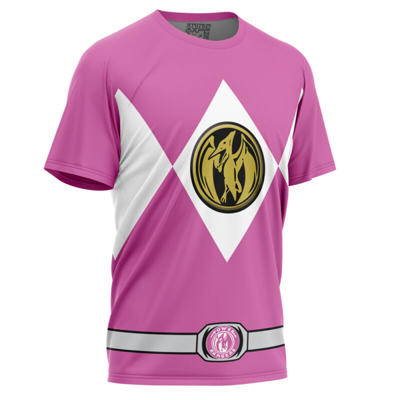 Pink Ranger Mighty Morphin Power Rangers T-Shirt - Image 4