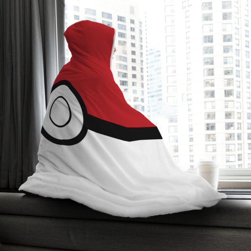 Pokeball Pokemon Hooded Blanket