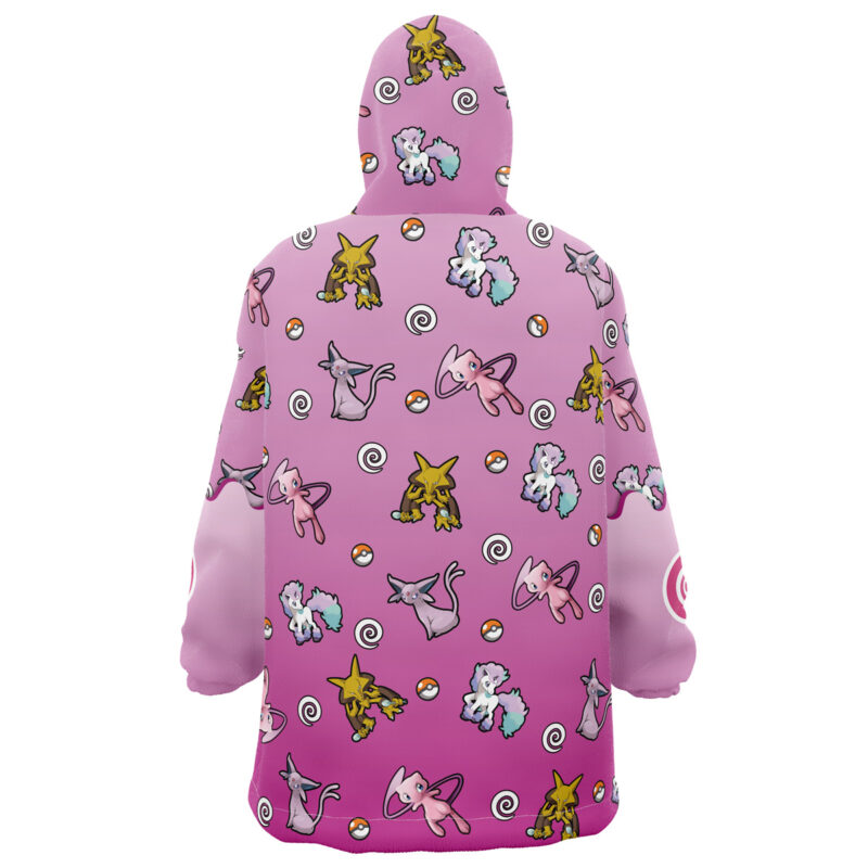 Psychic Type Pattern Pokemon Snug Oversized Blanket Hoodie - Image 3