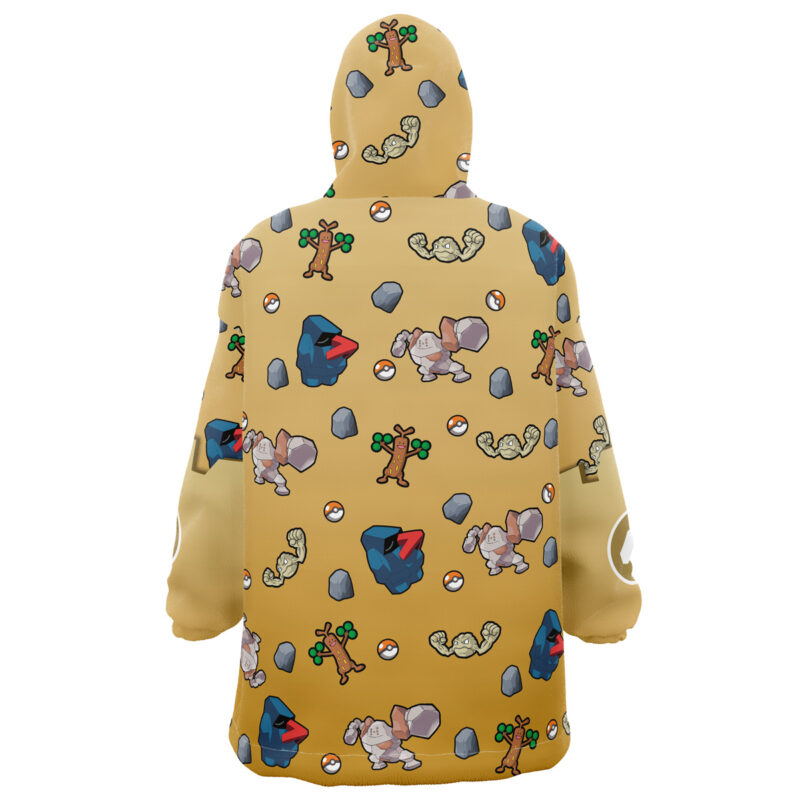 Rock Type Pattern Pokemon Snug Oversized Blanket Hoodie - Image 2