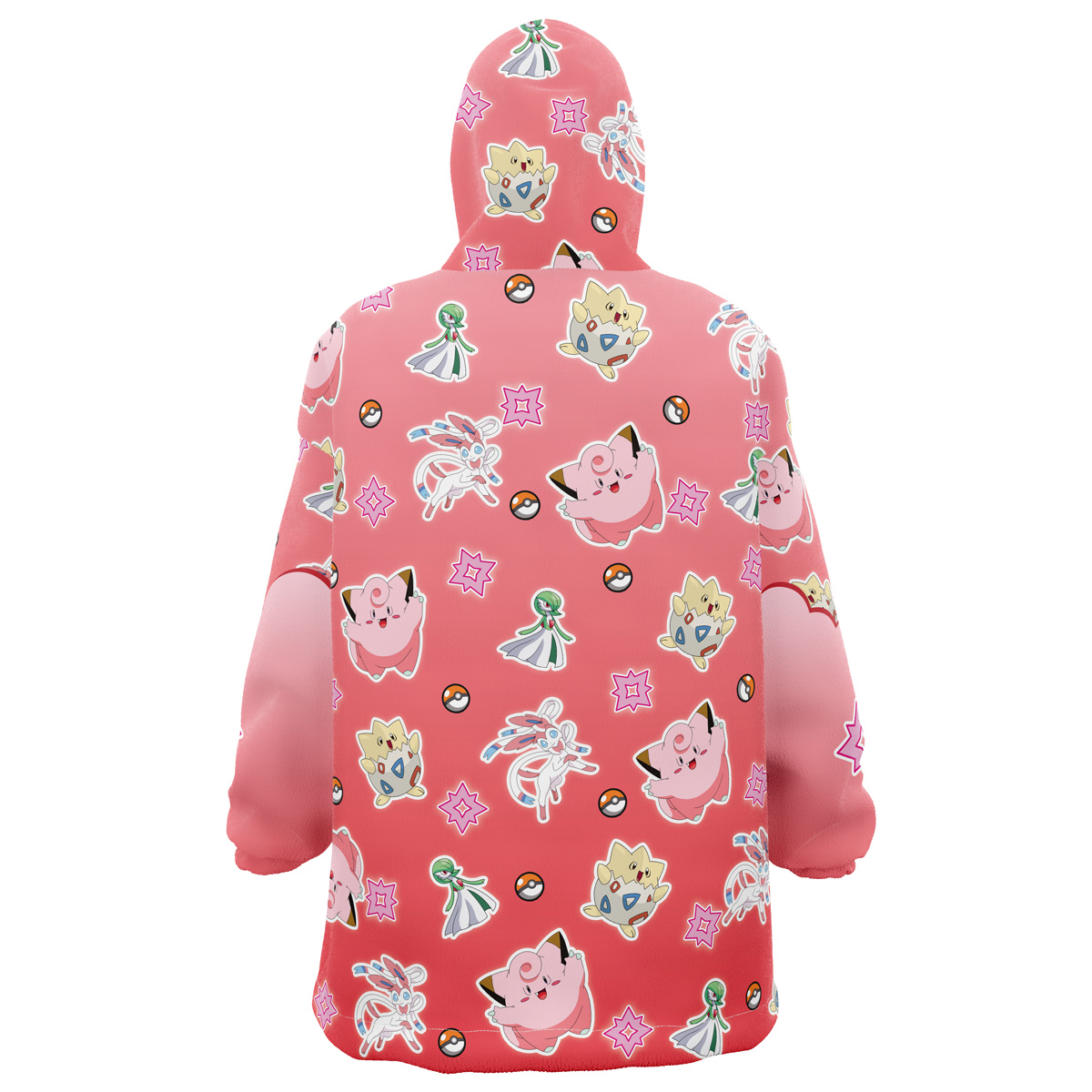 Fairy Type Pattern Pokemon Snug Oversized Blanket Hoodie - Image 2