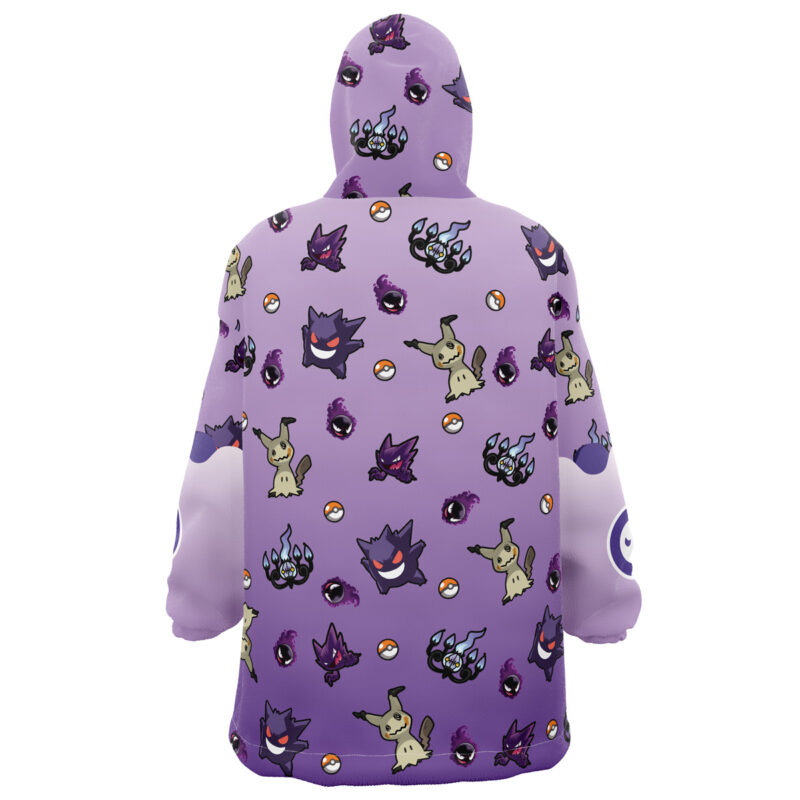Ghost Type Pattern Pokemon Snug Oversized Blanket Hoodie - Image 2