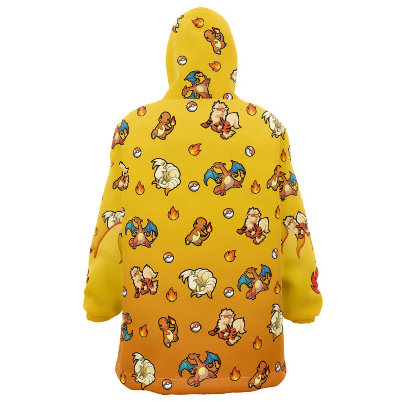 Fire Type Pattern Pokemon Snug Oversized Blanket Hoodie - Image 3