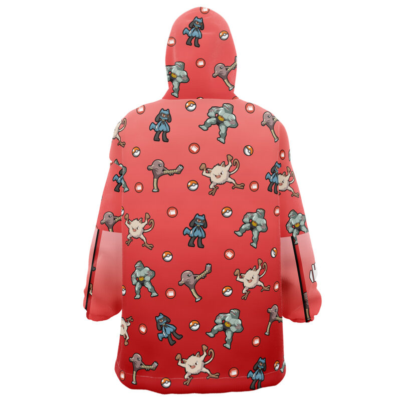 Fighting Type Pattern Pokemon Snug Oversized Blanket Hoodie - Image 3