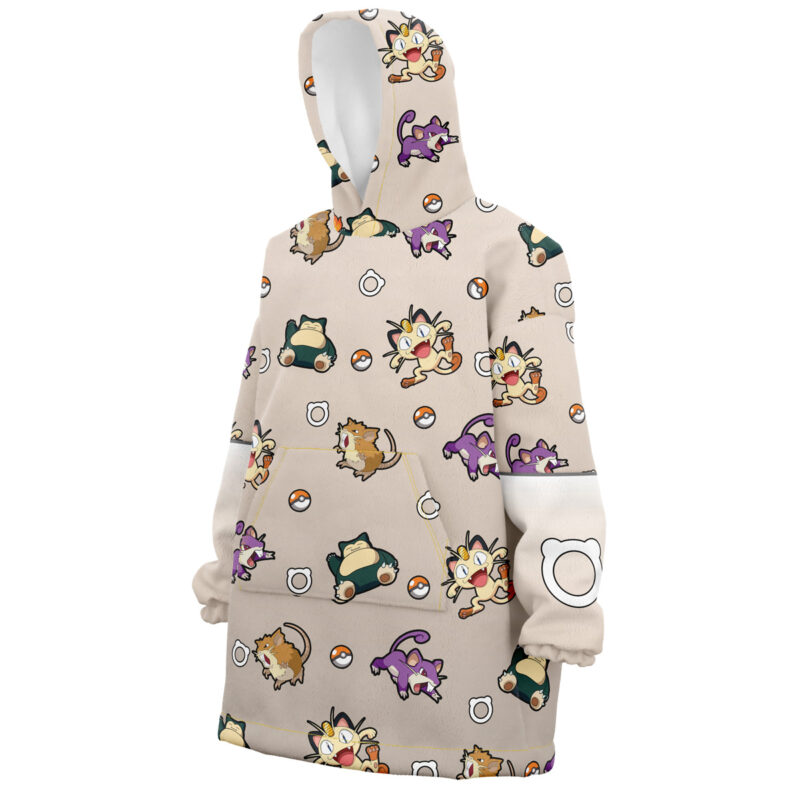 Normal Type Pattern Pokemon Snug Oversized Blanket Hoodie - Image 2