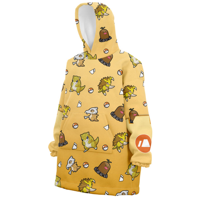 Ground Type Pattern Pokemon Snug Oversized Blanket Hoodie - Image 2