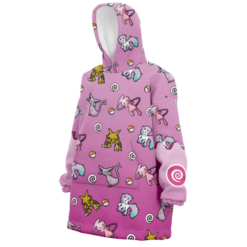 Psychic Type Pattern Pokemon Snug Oversized Blanket Hoodie - Image 2