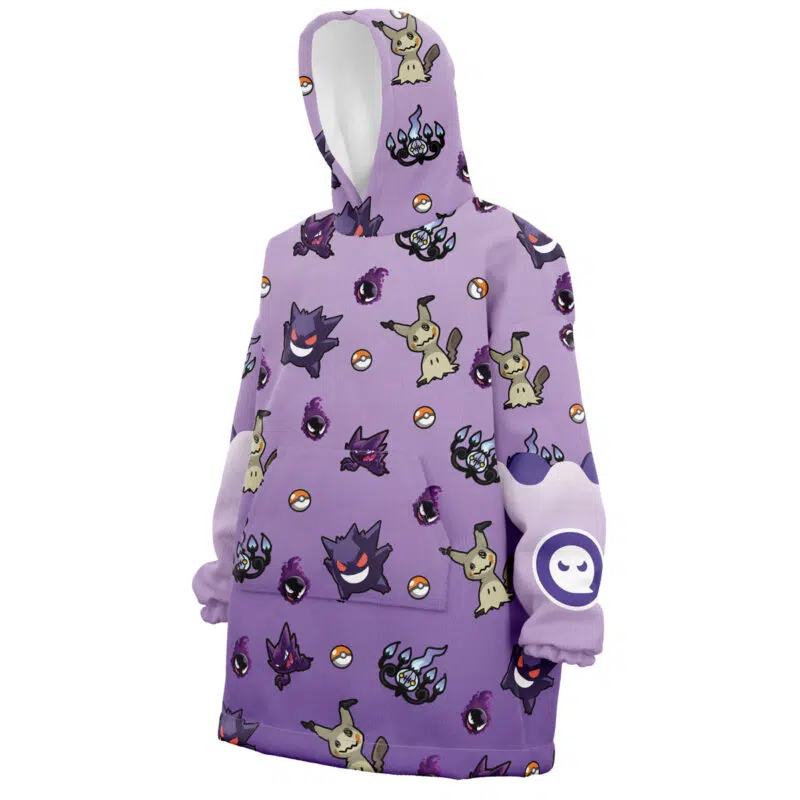 Ghost Type Pattern Pokemon Snug Oversized Blanket Hoodie - Image 3