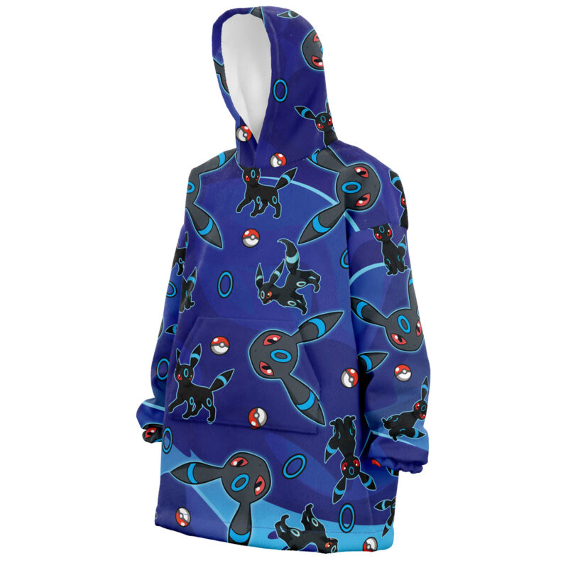 Shiny Umbreon Pattern Pokemon Snug Oversized Blanket Hoodie - Image 2