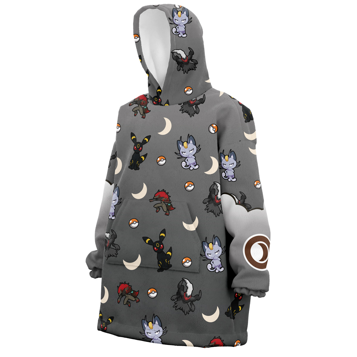 Dark Type Pattern Pokemon Snug Oversized Blanket Hoodie - Image 3
