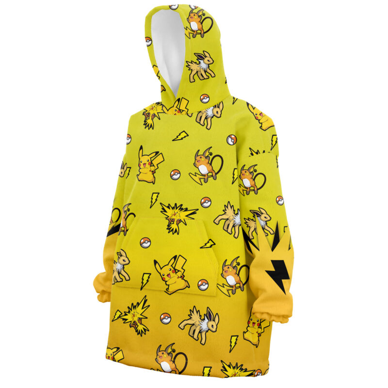 Electric Type Pattern Pokemon Snug Oversized Blanket Hoodie - Image 2