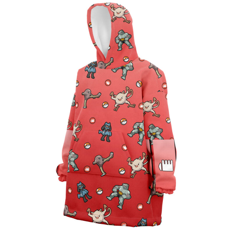 Fighting Type Pattern Pokemon Snug Oversized Blanket Hoodie