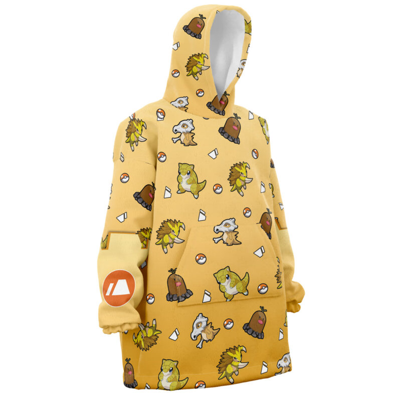Ground Type Pattern Pokemon Snug Oversized Blanket Hoodie